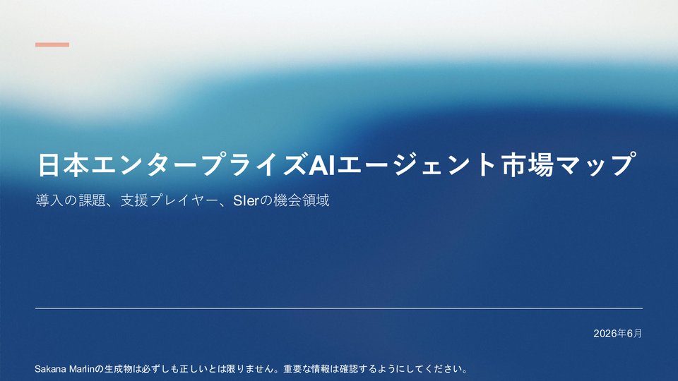 サンプルスライド Case 02：エンタープライズAIエージェント市場マップ